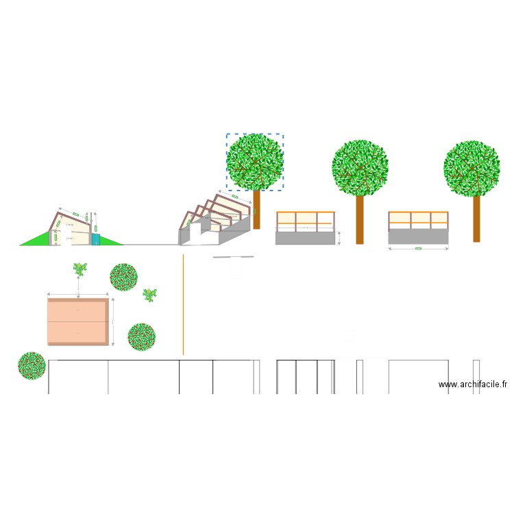 DP3/PLAN EN COUPE - construction d'un abri de jardin. Plan de 0 pièce et 0 m2