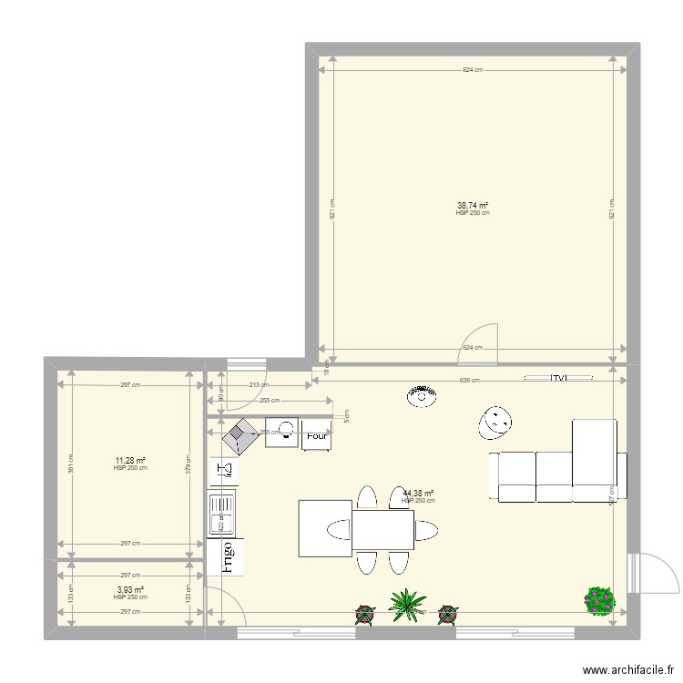 CUISINE. Plan de 4 pièces et 98 m2