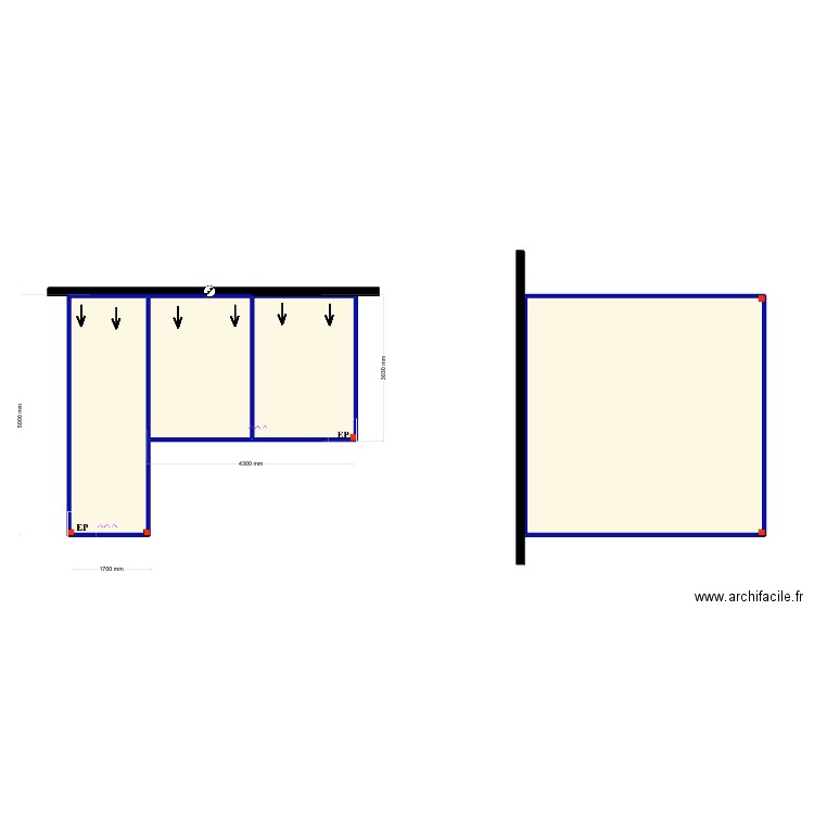 Bruno Diniz- Lagos. Plan de 4 pièces et 44 m2