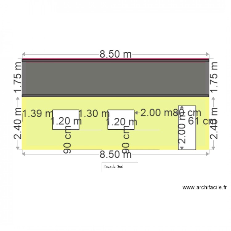 facade sud définitif. Plan de 0 pièce et 0 m2