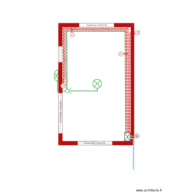 Atelier Houppeville électricité. Plan de 1 pièce et 13 m2