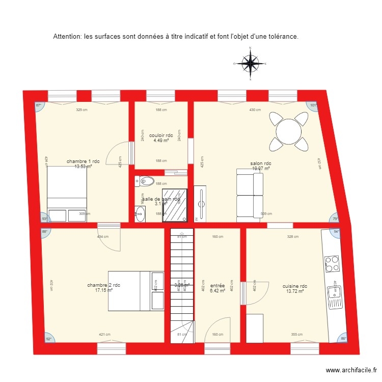 BI 2571 rdc côté. Plan de 0 pièce et 0 m2