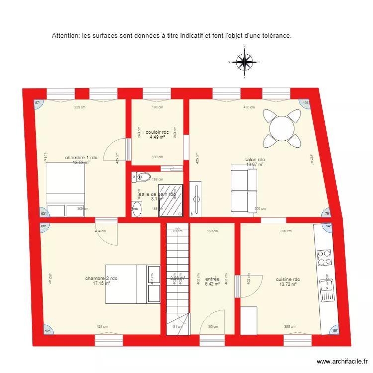BI 2571 rdc c&ocirc;t&eacute;. Plan de 