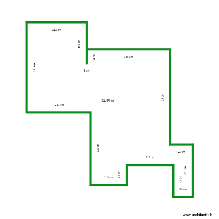 Feydet séjour. Plan de 1 pièce et 32 m2