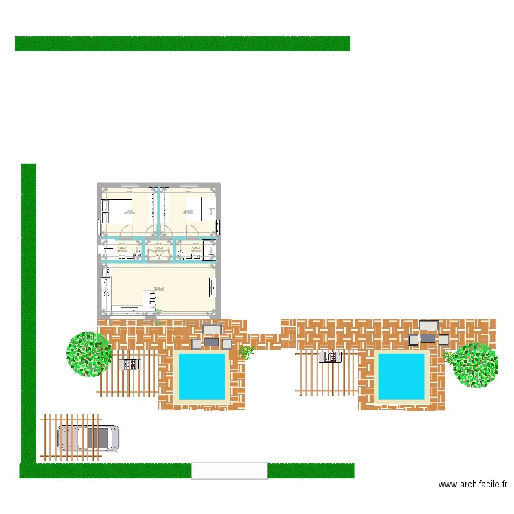 titre. Plan de 6 pièces et 60 m2