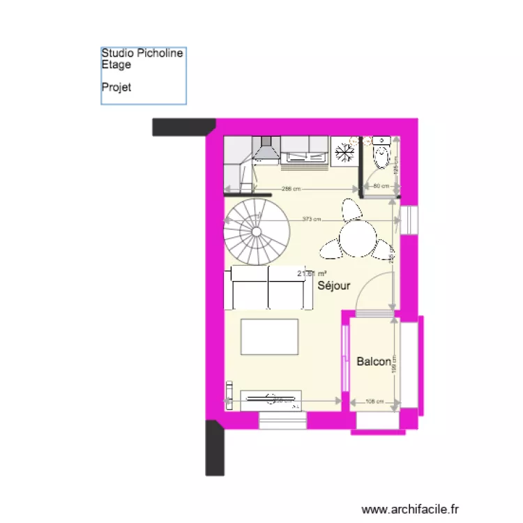 Studio Picholine Etage Projet 2. Plan de 