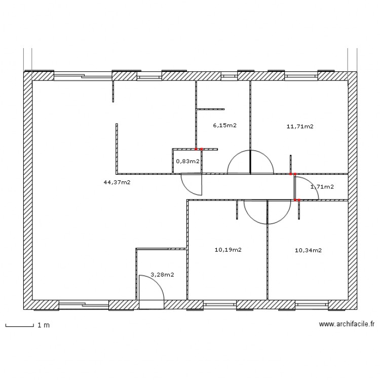 Implantation des prises et Interrupteurs. Plan de 0 pièce et 0 m2