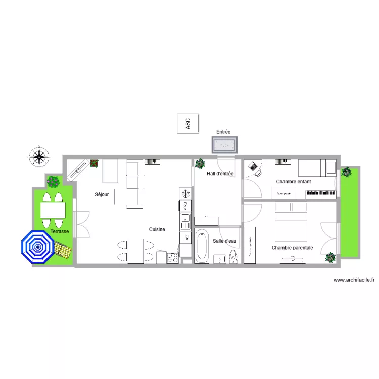 Appartement r&eacute;chy. Plan de 