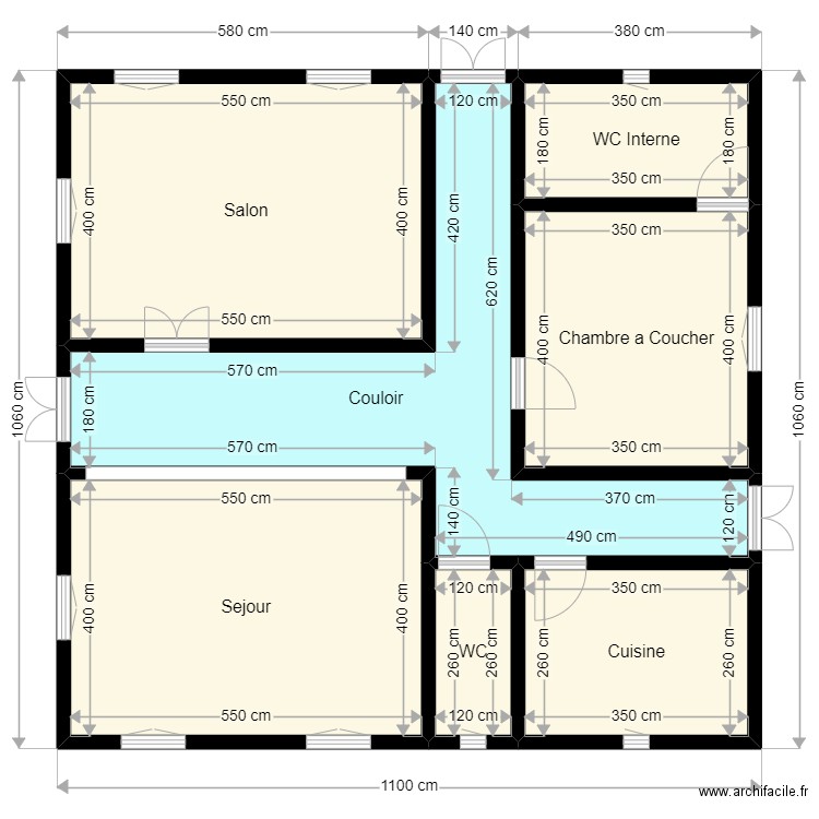 Plan terrain de Client 42 68 45 73. Plan de 7 pièces et 100 m2