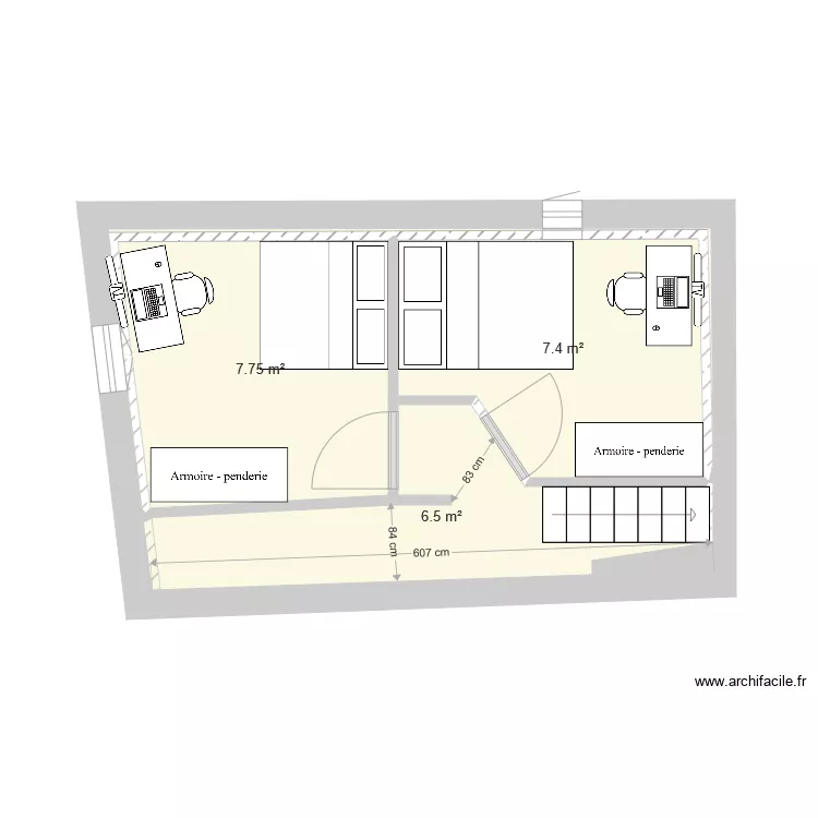 CHAMBRE 2  3 R2. Plan de 