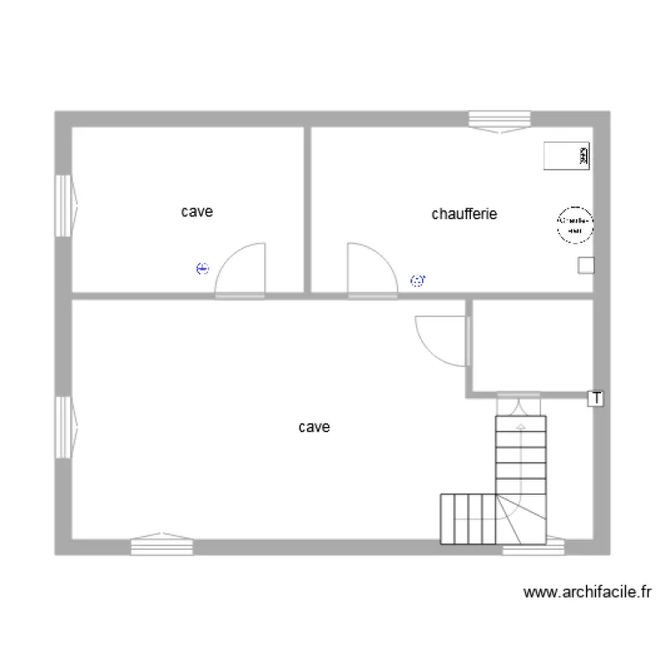 logement 4 sous sol prise de courant. Plan de 