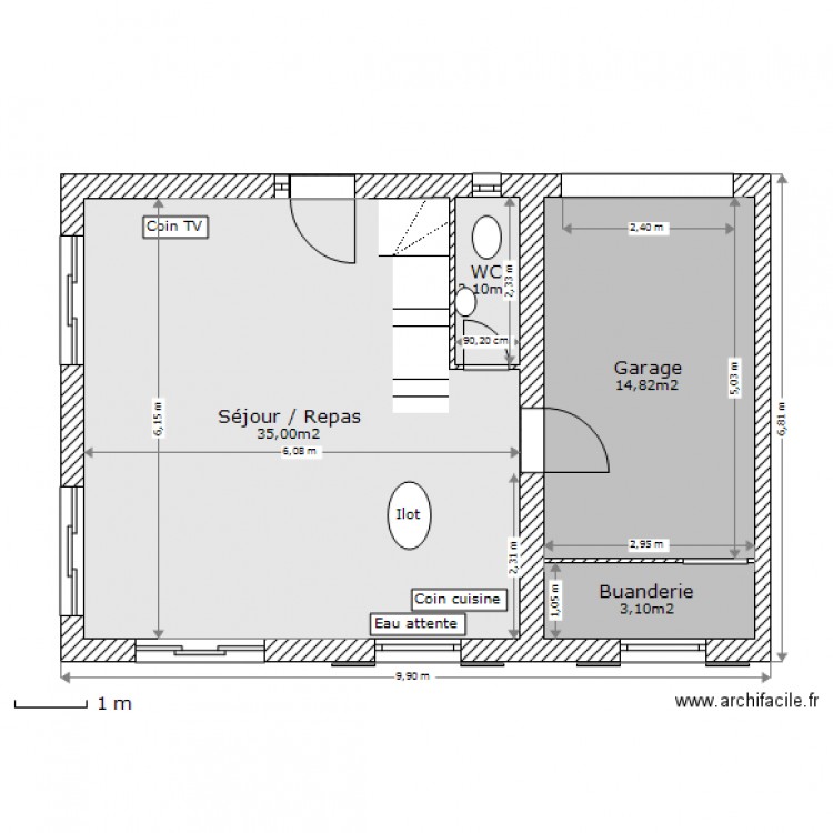 Projet DAVIS RDC V4. Plan de 0 pièce et 0 m2