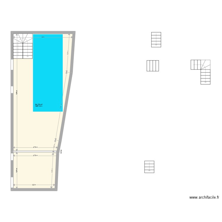 GB 1. Plan de 1 pièce et 55 m2