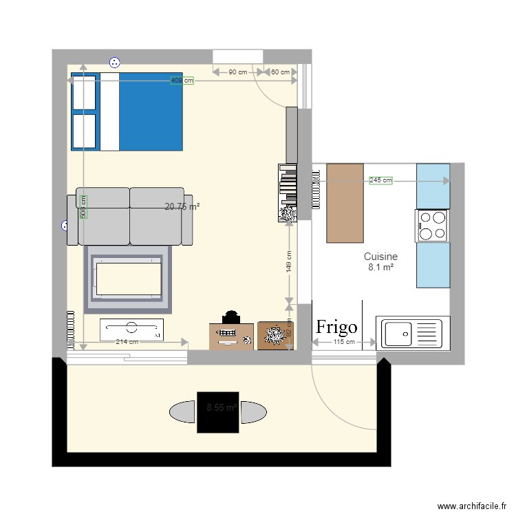 appartement yohan avec meubles 2. Plan de 0 pièce et 0 m2