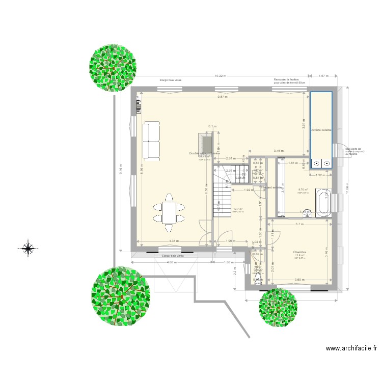 Après travaux. Plan de 0 pièce et 0 m2