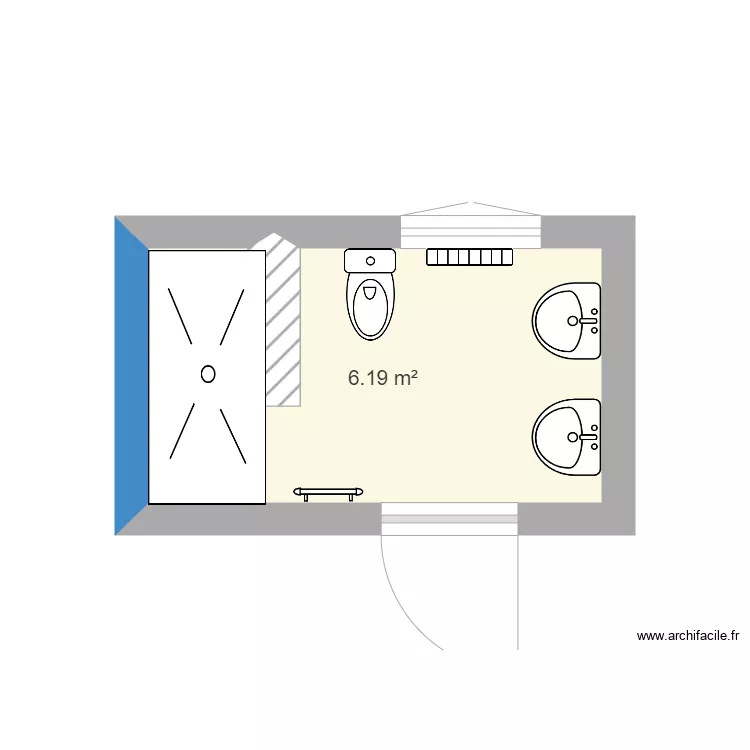 Salle de bain. Plan de 
