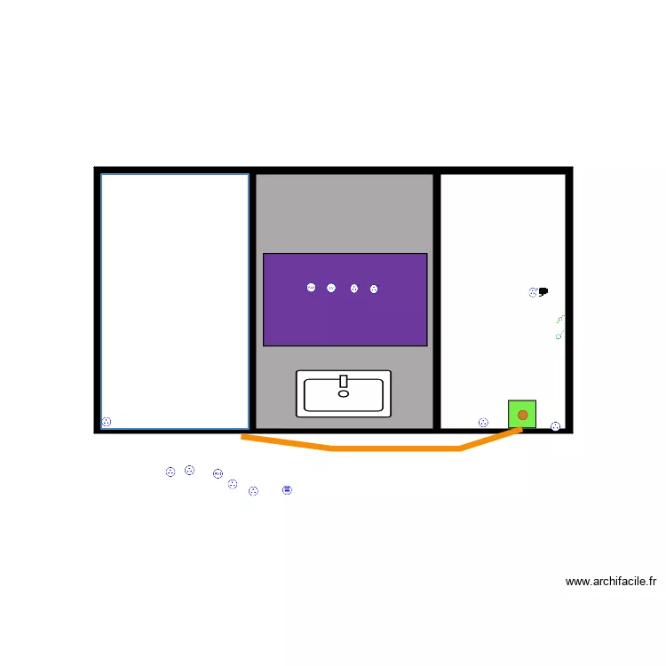 VUE SALON POELE 4. Plan de 