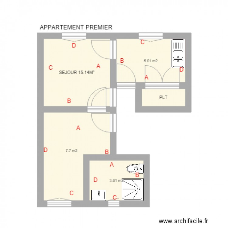 THIBAUT 15 CYPRIEN 2ERE. Plan de 0 pièce et 0 m2