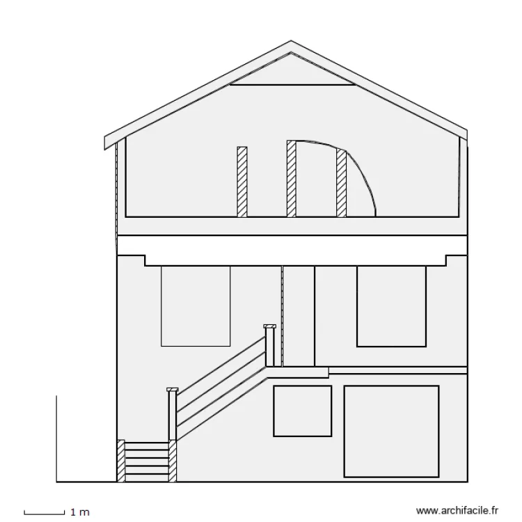 Fa&ccedil;ade principale. Plan de 