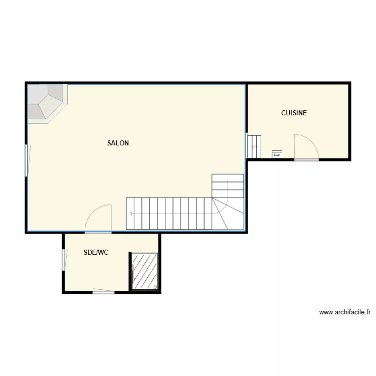 FOUCHER RDC. Plan de 