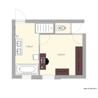 Plan grande salle de bain et bureau