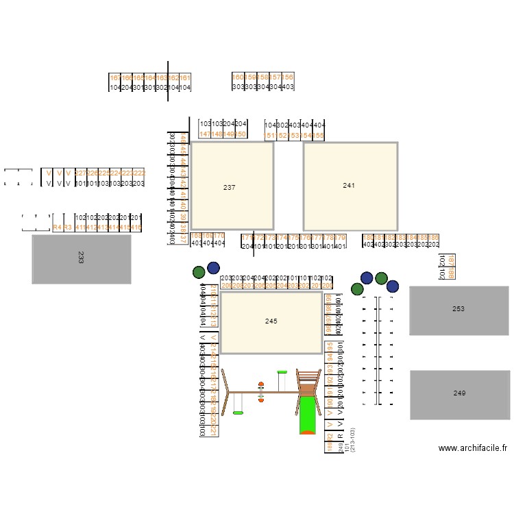 jpr 237 241. Plan de 0 pièce et 0 m2