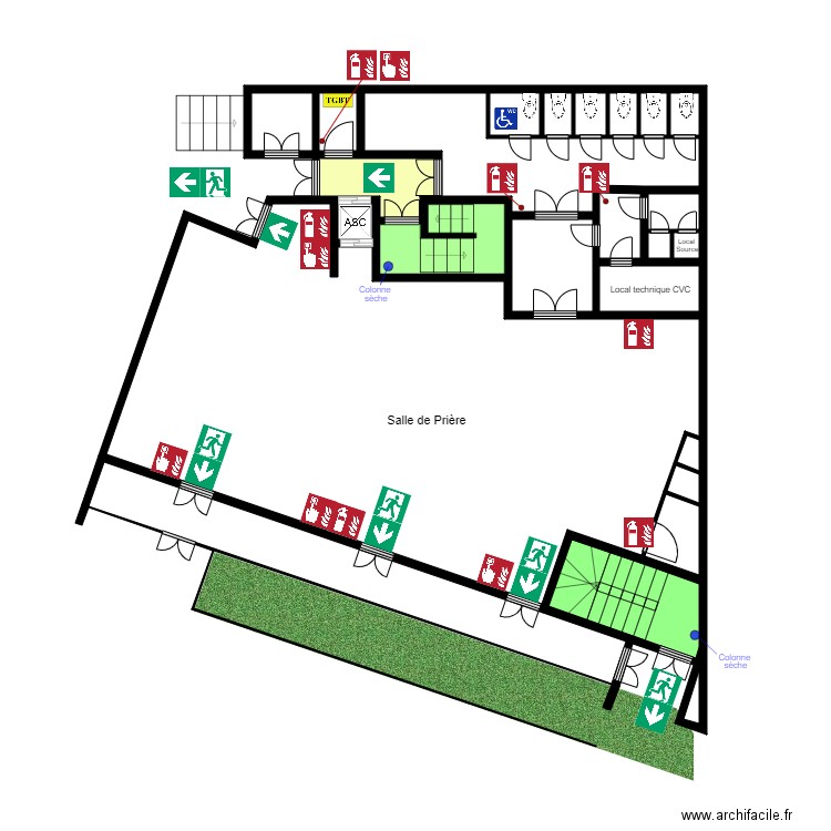 Mosquée sortie nord . Plan de 0 pièce et 0 m2