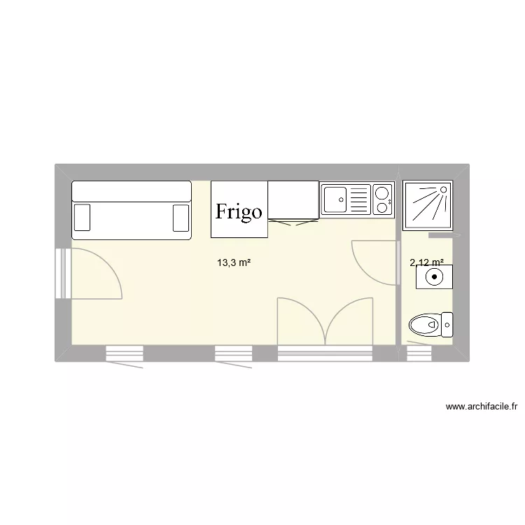 plan 1. Plan de 2  et 15 m²