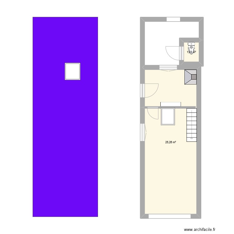 gARAGE. Plan de 2 pièces et 26 m2