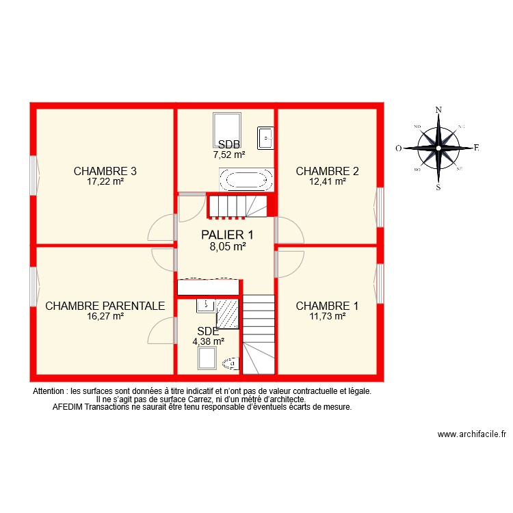 BI 8200 ETAGE 1. Plan de 9 pièces et 81 m2