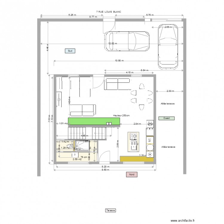 Projet RDC sans Terasse. Plan de 0 pièce et 0 m2