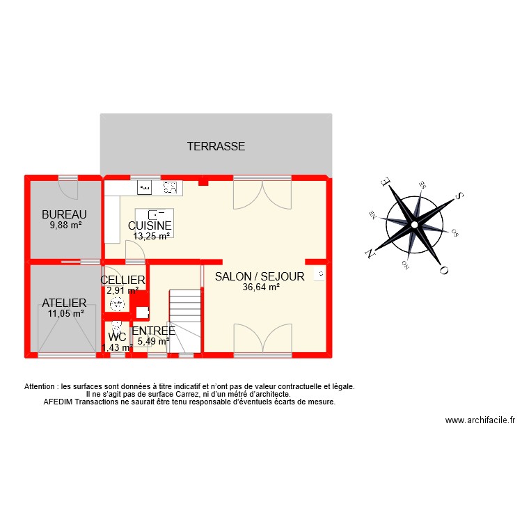 BI 9083 RDC PASCAL. Plan de 11 pièces et 106 m2