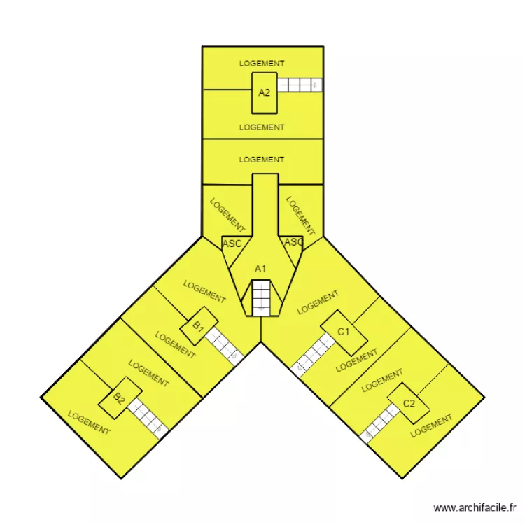 ETAGE COURANT CHARENTON . Plan de 