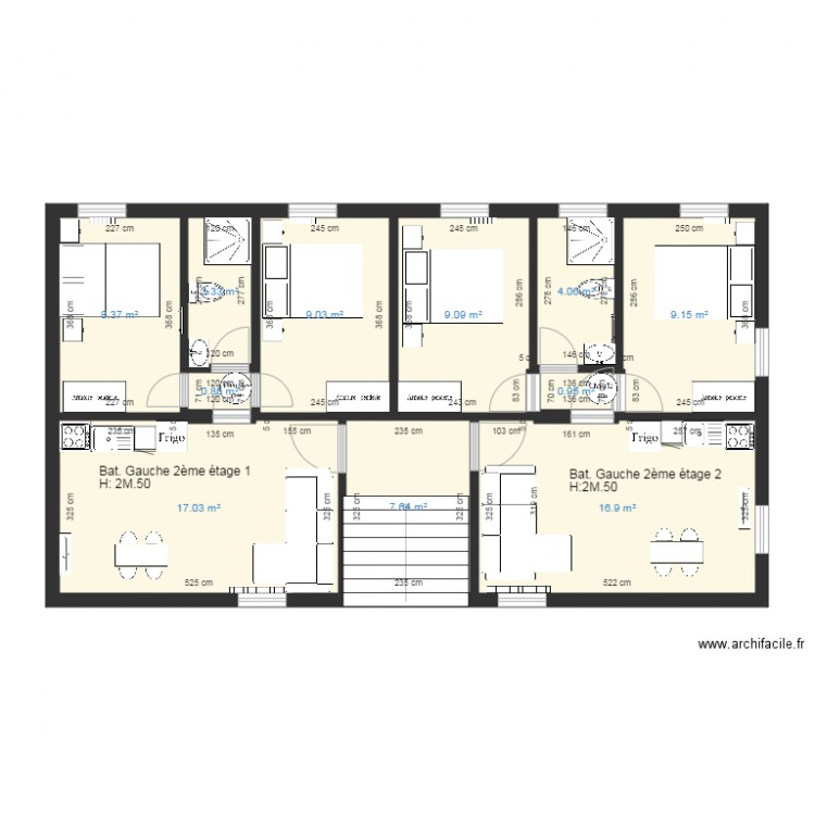 2ème Etage Bat   gauche 1 et 2ème. Plan de 0 pièce et 0 m2