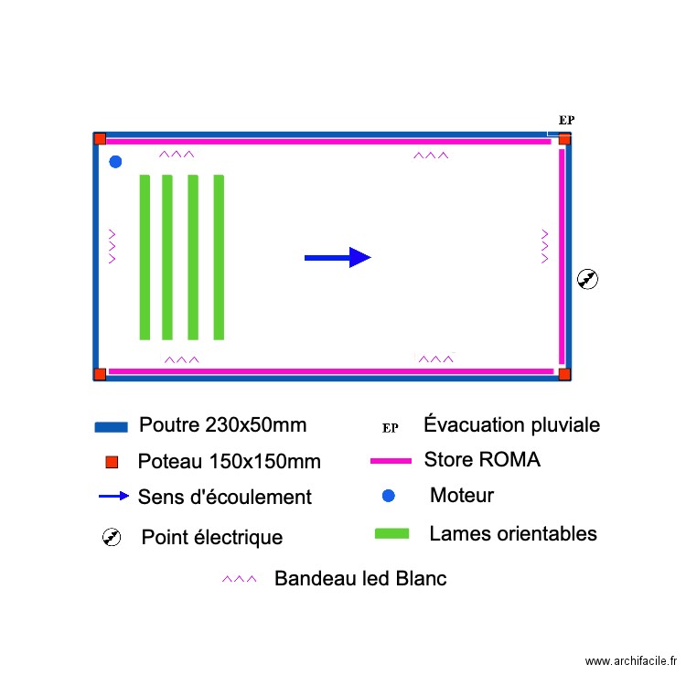 LAMARE. Plan de 1 pièce et 15 m2