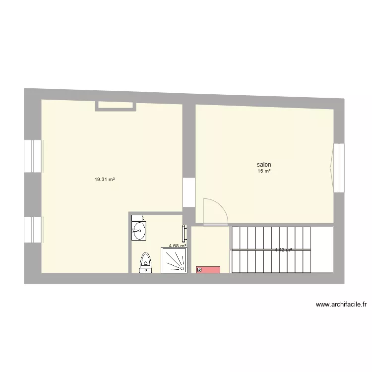 Anatole France 4ème étage duplex 1 version studio vide. Plan de Anatole France 4ème étage duplex 1 version studio vide. Plan de