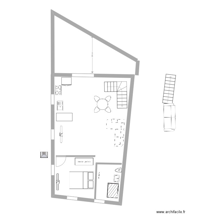 boucherie comble f2 + terrasse. Plan de 0 pièce et 0 m2