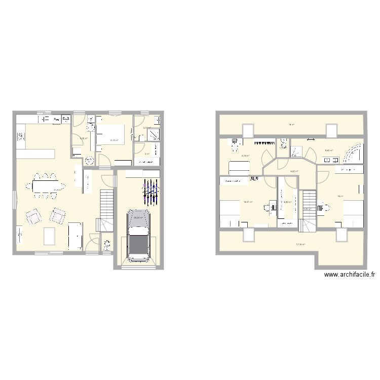 Plan combles aménagés 2. Plan de 0 pièce et 0 m2