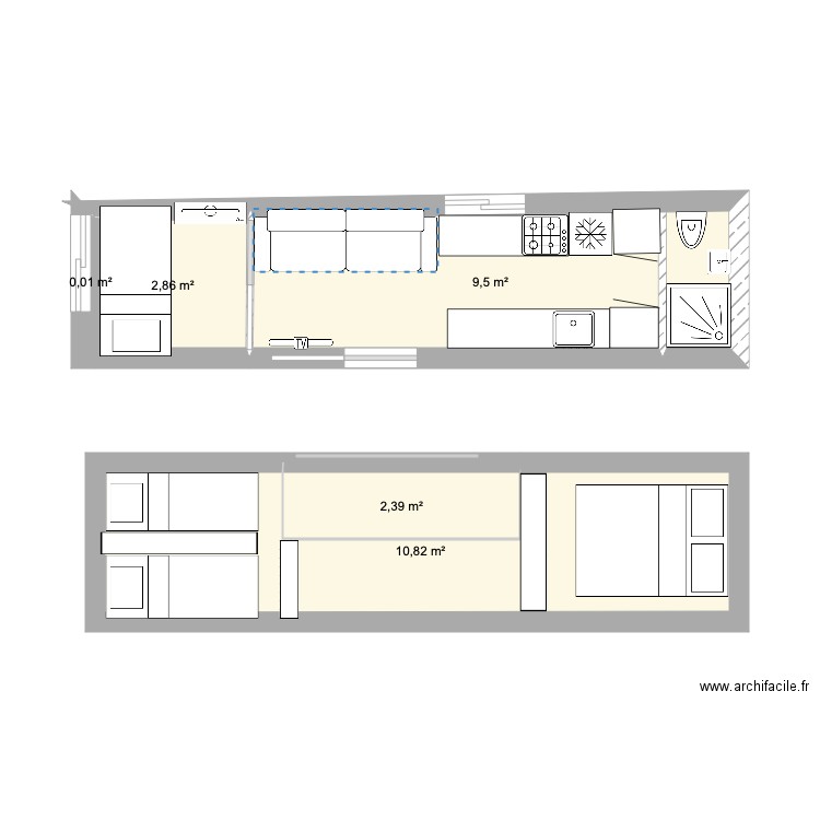 tiny2. Plan de 5 pièces et 26 m2