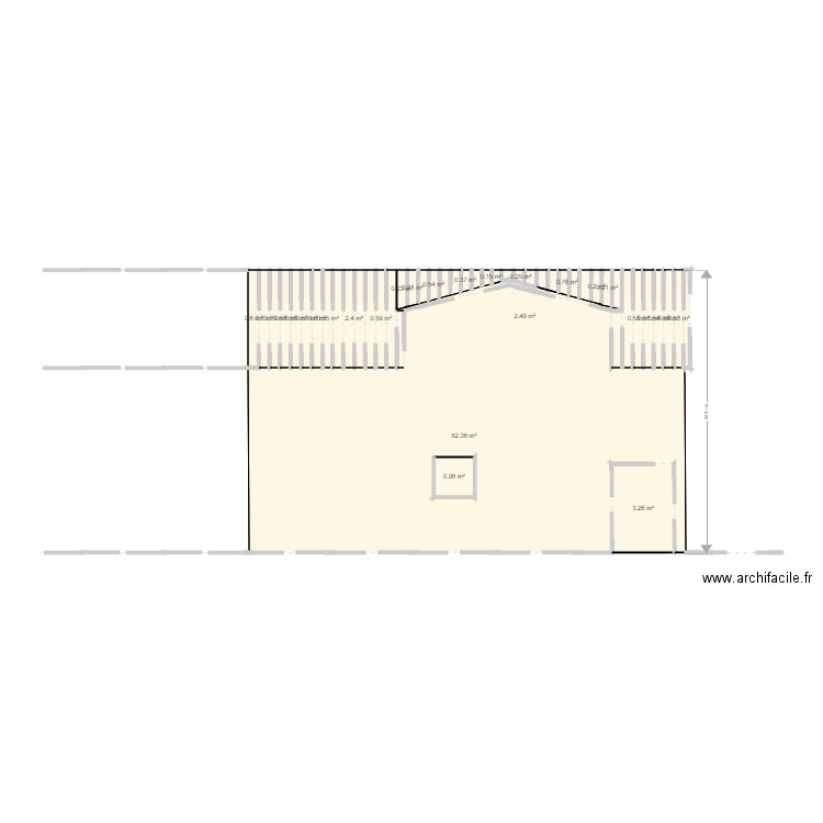 Etat des lieux façade sud. Plan de 0 pièce et 0 m2