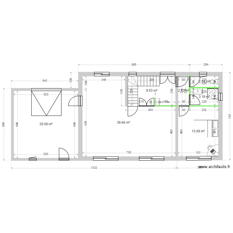 MANIEZ / HIELSCHER RDC 4. Plan de 7 pièces et 96 m2