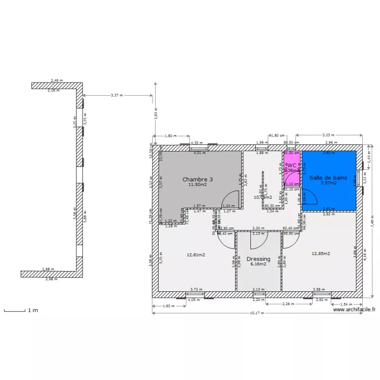 maison etage 2 1m. Plan de 