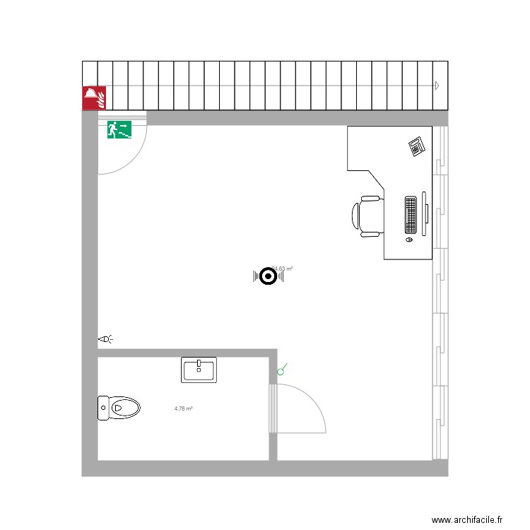 Mezzanine zone privée . Plan de 0 pièce et 0 m2