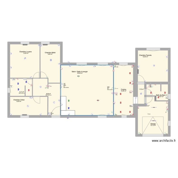 Maison Seignieres prises electrique . Plan de 0 pièce et 0 m2