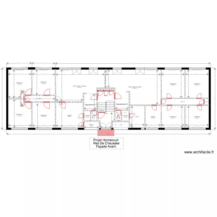 REZ DE CHAUSSEE HOMECOURT . Plan de 