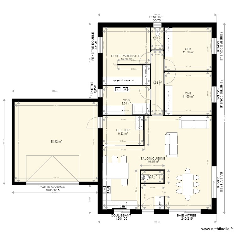 PLAN RICHARD . Plan de 10 pièces et 149 m2