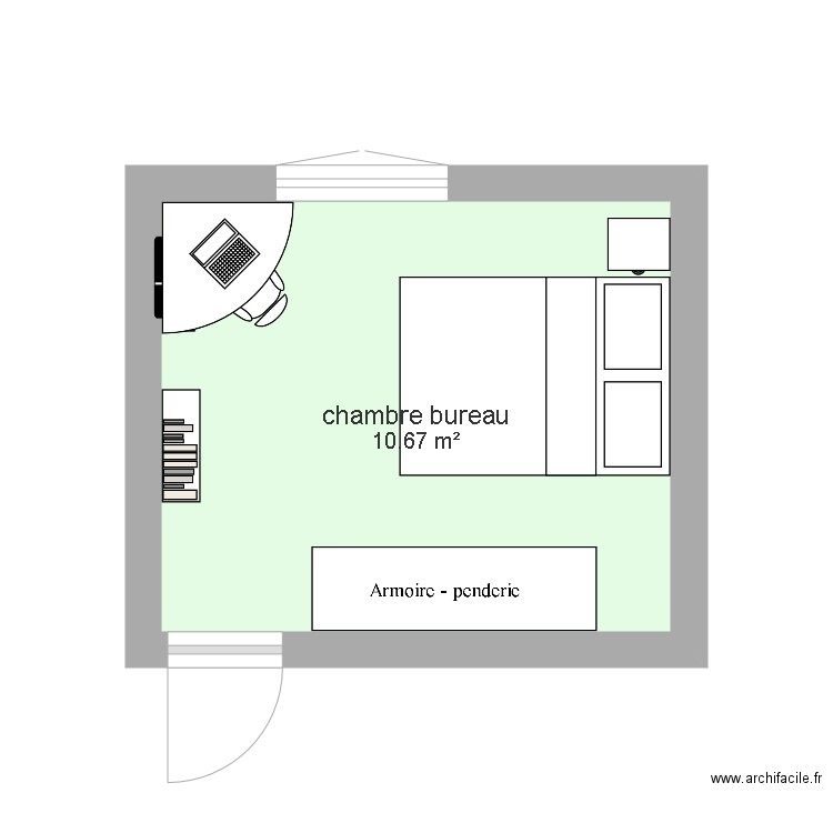 bureau chambre. Plan de 0 pièce et 0 m2