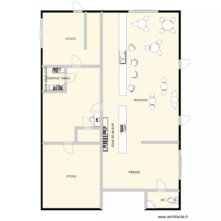 TABAC LE GRAND LOGIS. Plan de 