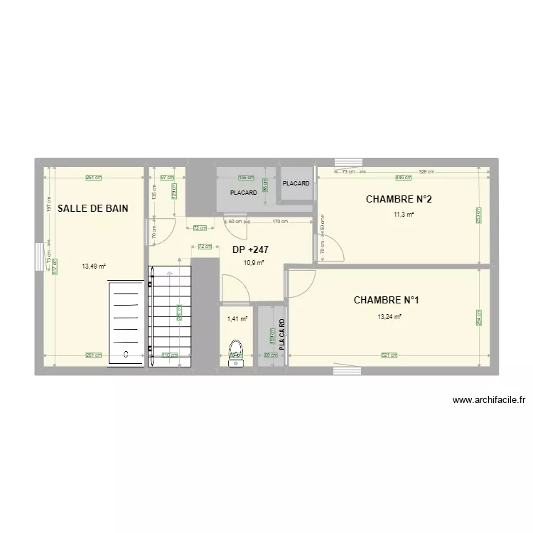 MAM A COCO 1 er &eacute;tage avant travaux. Plan de 