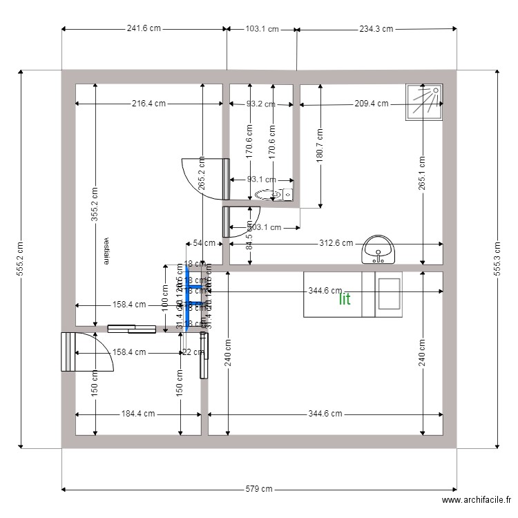 projet vestiaire . Plan de 0 pièce et 0 m2